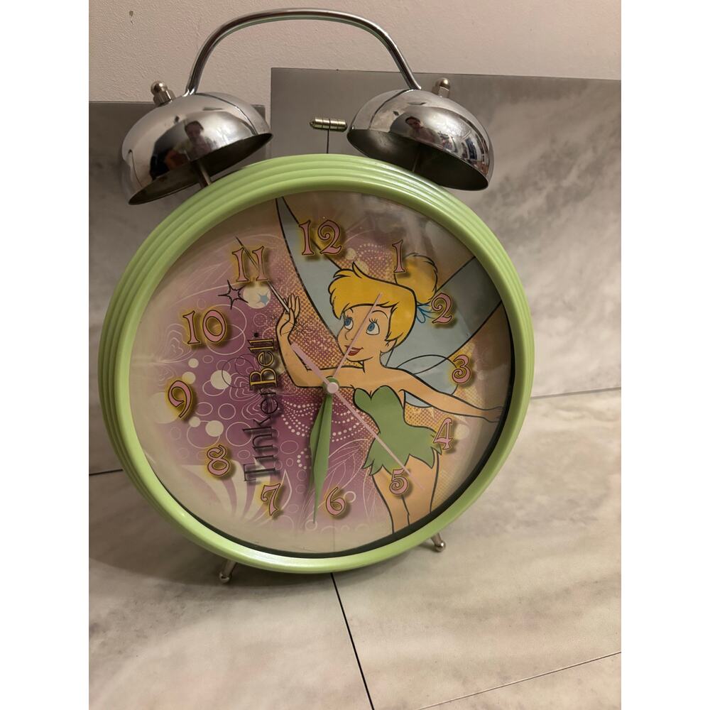 Disney Tinkerbell Large Battery Operated Alarm Clock for Table or Wall - Picture 5 of 6